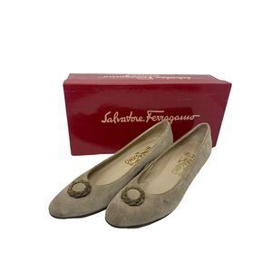 Salvatore Ferragamo Beige Savanna Printed Calf Leather‎ Suede Shoes 7AA